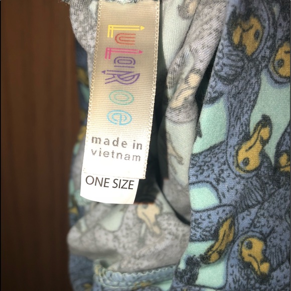 ❌SOLD❌ NWT OS LLR Teal Dodo Bird Print Leggings - Picture 4 of 4